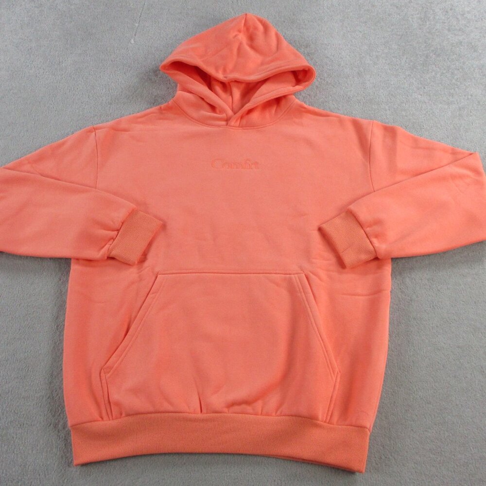 Comfrt Hoodie Adult Medium Coral Orange Signature Sweatshirt Pullover Fleece NEW - Picture 3 of 11